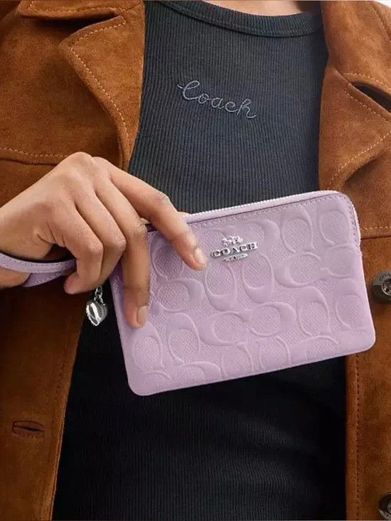 Coach Corner Zip Wristlet Wallet with Charm - Picture 10 of 10